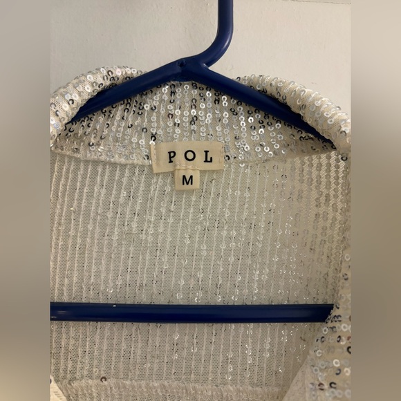 POL Sequin Button Down Size Medium - Picture 2 of 6
